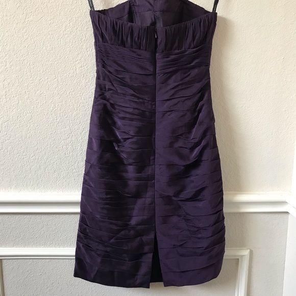 Bill Levkoff Plum Purple Ruched Instant Slimming Strapless Cocktail Dress Size 4 - Picture 5 of 16